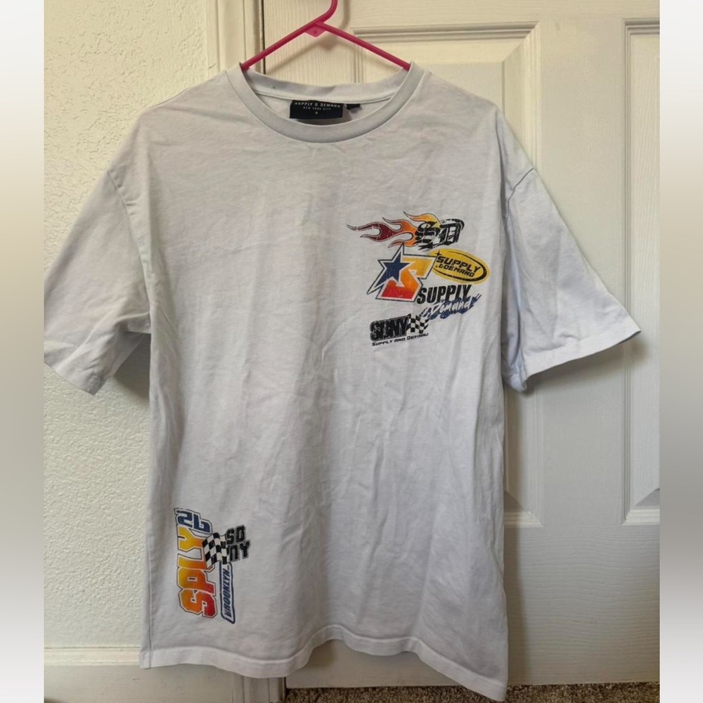 White Racing Graphic Tee